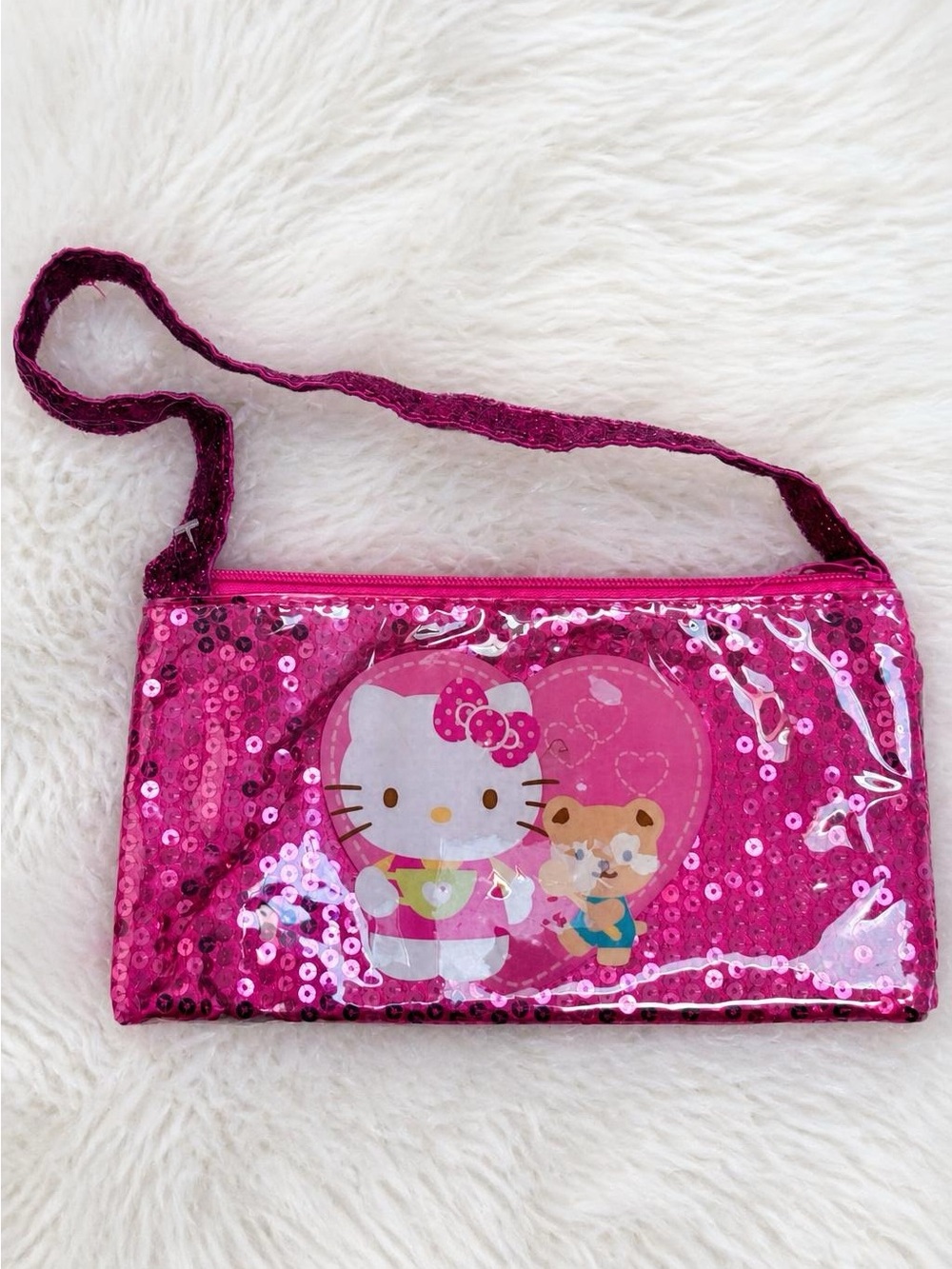 Hello Kitty Pink Sequin Shoulder Bag – Cute Sparkly Kids Purse Gift
